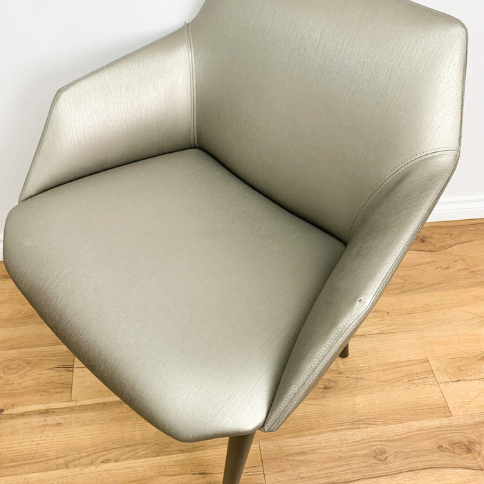 Paragami Faux Leather Lounge Chair in Grey