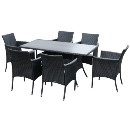 Outsunny - Patio Garden Dining and Conversation Furniture Set