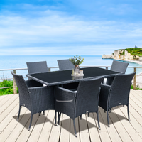 Outsunny - Patio Garden Dining and Conversation Furniture Set