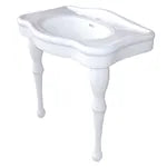 Victorian Style White Porcelain Pedestal Sink w Two Legs