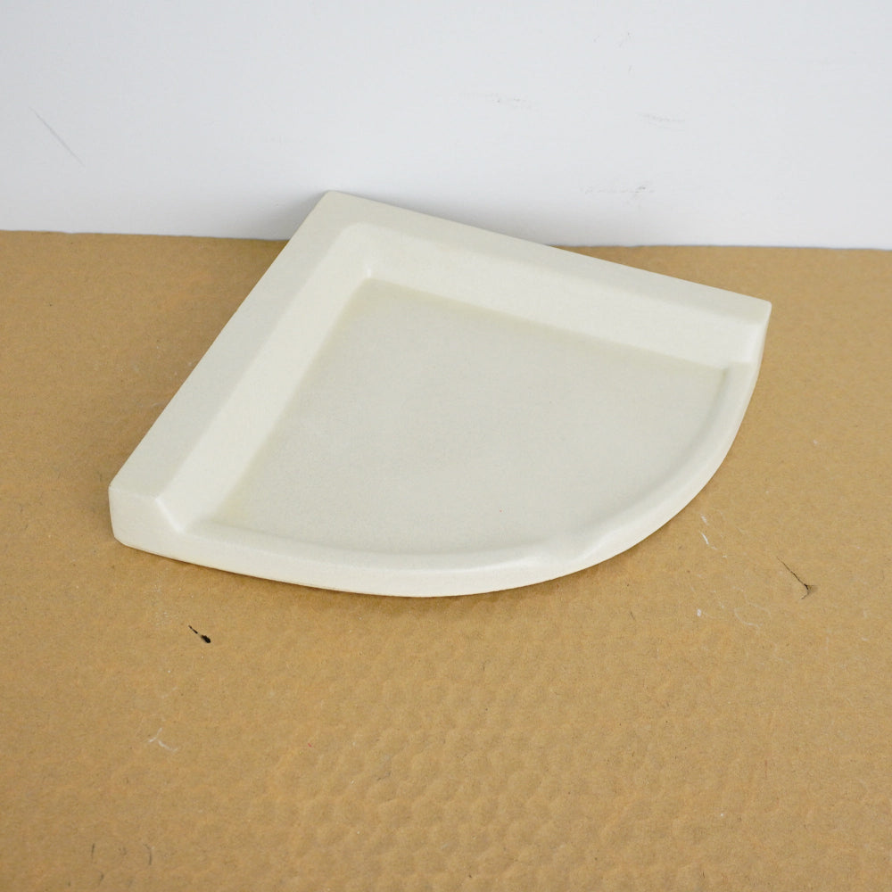 Porcelain Wall-Mount Corner Caddy in Crema