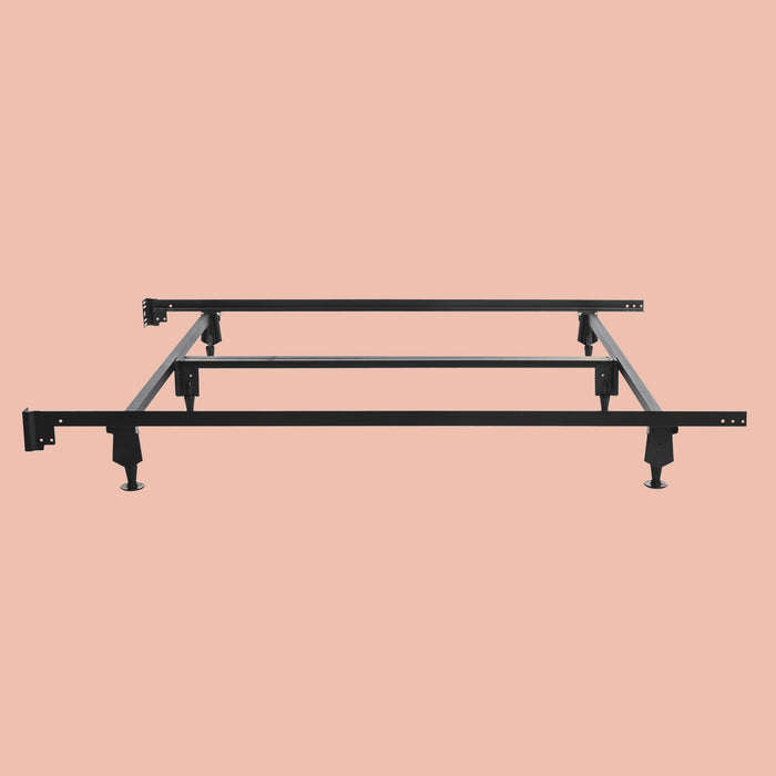 Powder-Coated Steel Bed Frame - Queen Size
