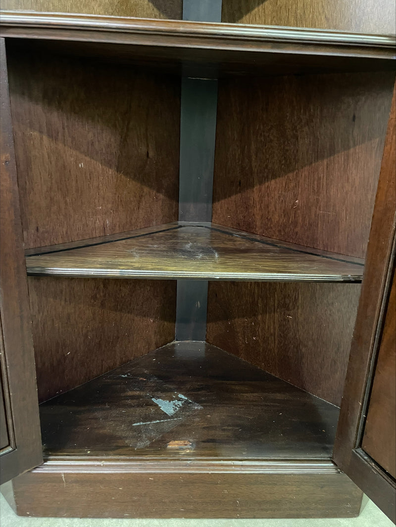 Wood Corner Cabinet with Key