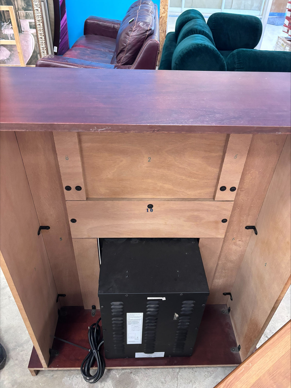 Mahogany Veneer Electric Fireplace Mantel