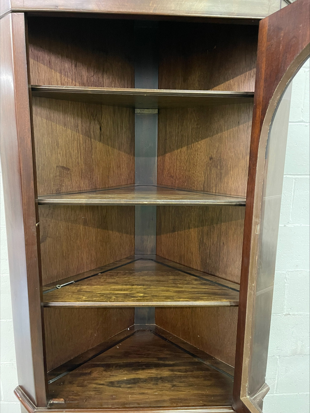 Wood Corner Cabinet with Key