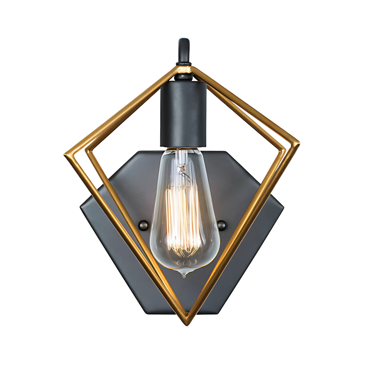 Metropolis 1-Light Antique Vanity Light in Rustic Gold & Bronze