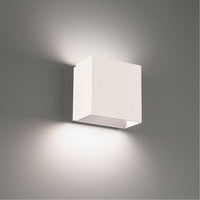 Small Rectangular Wall Sconce in White