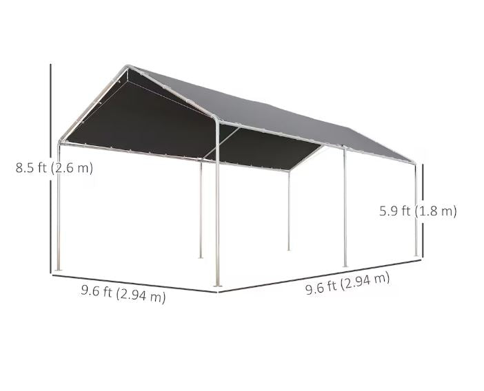 Outsunny Patio Carport (Grey)
