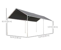 Outsunny Patio Carport (Grey)