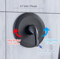RAINLEX 6: Matte Black Single-Handle 6-Spray Shower Faucet with Handheld