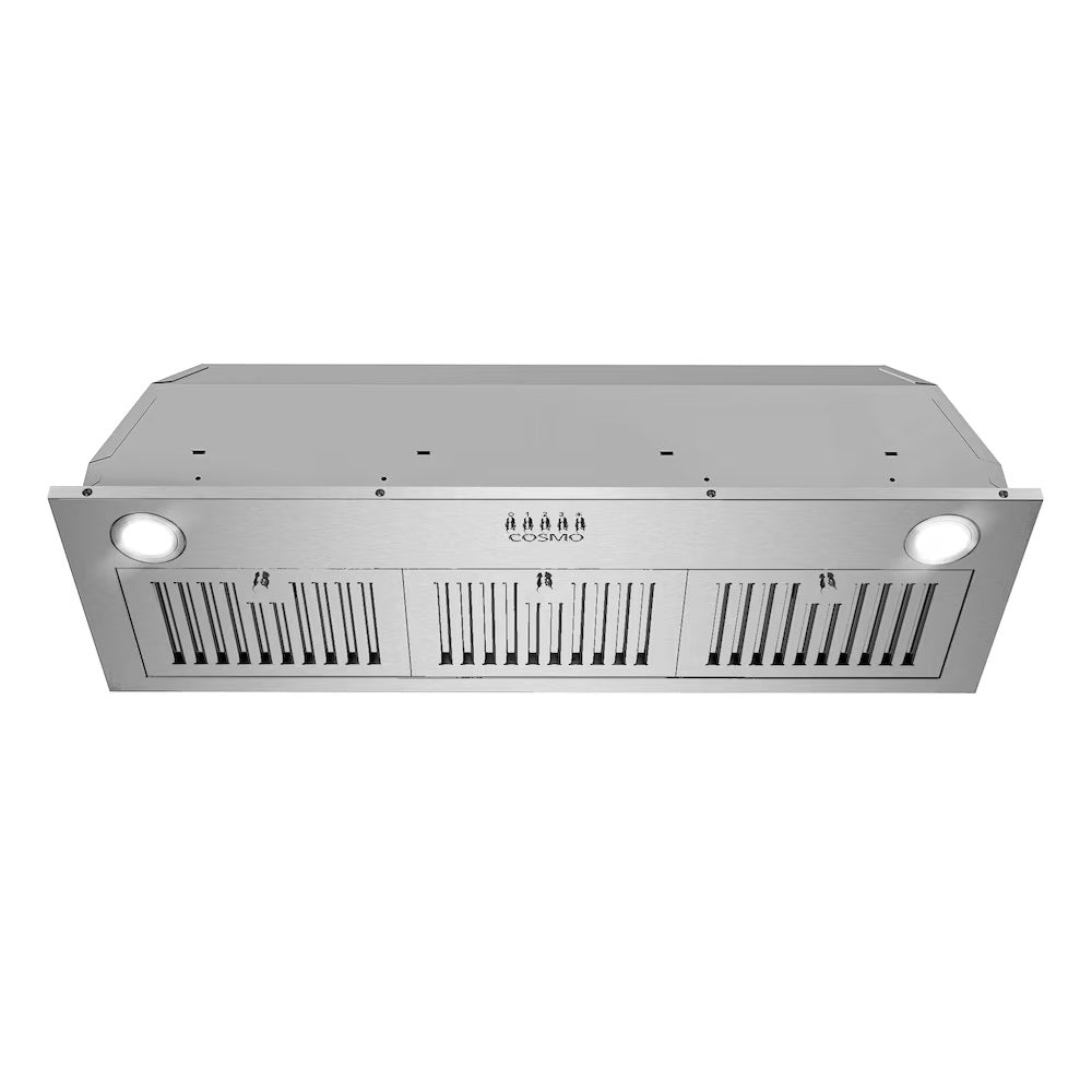 Cosmo 36 in. Lumin Collection Ducted Insert Range Hood, Button Controls, Stainless Steel