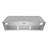 Cosmo 36 in. Lumin Collection Ducted Insert Range Hood, Button Controls, Stainless Steel