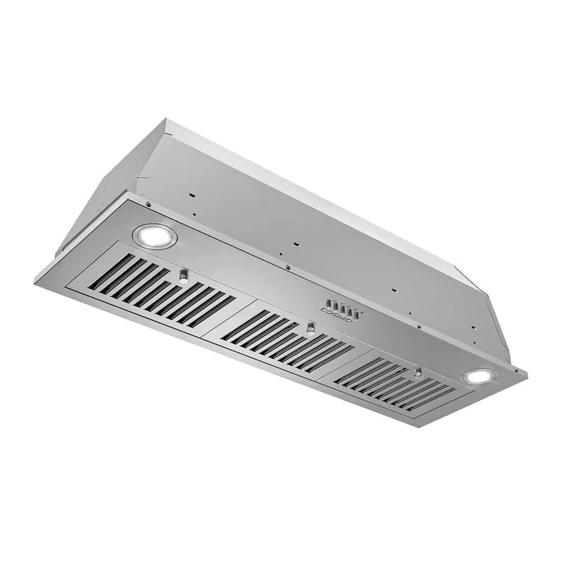 Cosmo 36 in. Lumin Collection Ducted Insert Range Hood, Button Controls, Stainless Steel