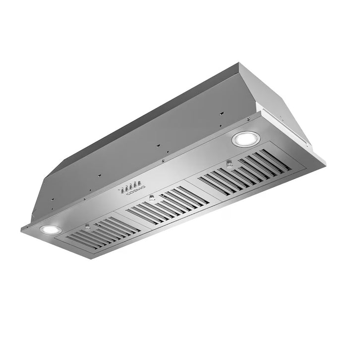 Cosmo 36 in. Lumin Collection Ducted Insert Range Hood, Button Controls, Stainless Steel