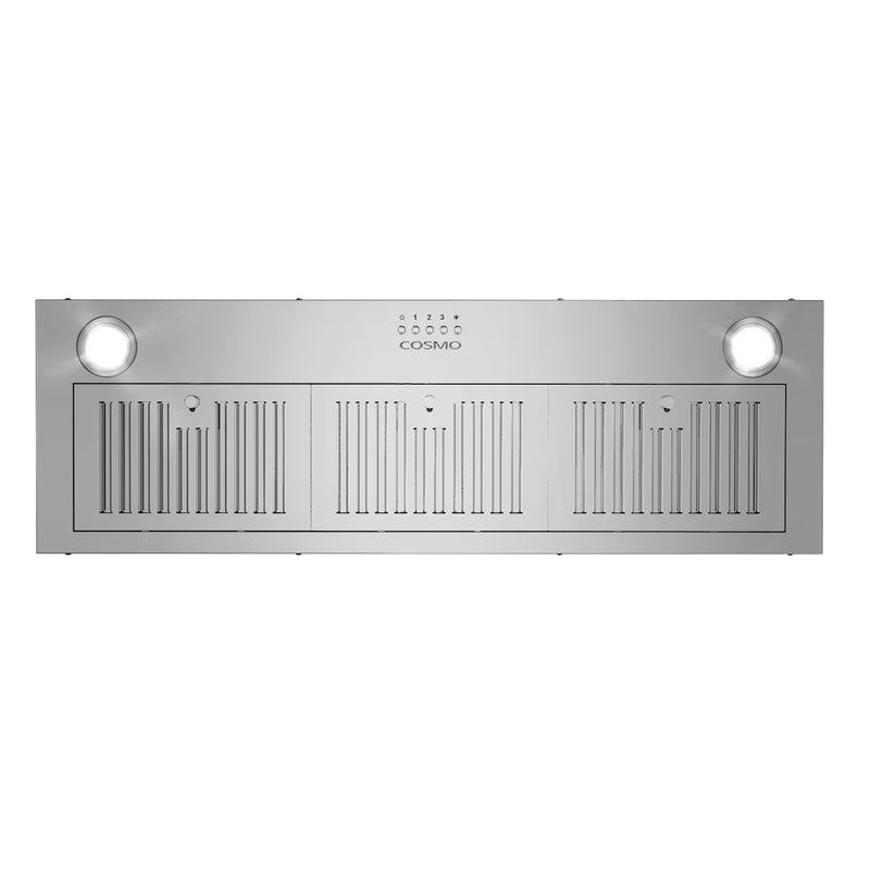 Cosmo 36 in. Lumin Collection Ducted Insert Range Hood, Button Controls, Stainless Steel