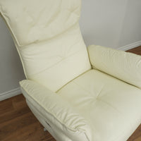 Okin Leather Recliner in Beige w/ Motor