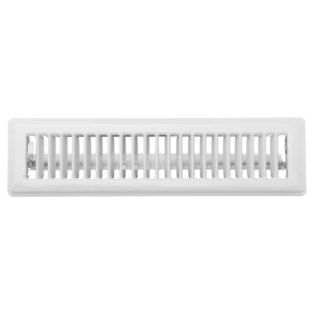 HDX 2-1/4-in x 12-in Floor Register, Steel, Louvered, White,