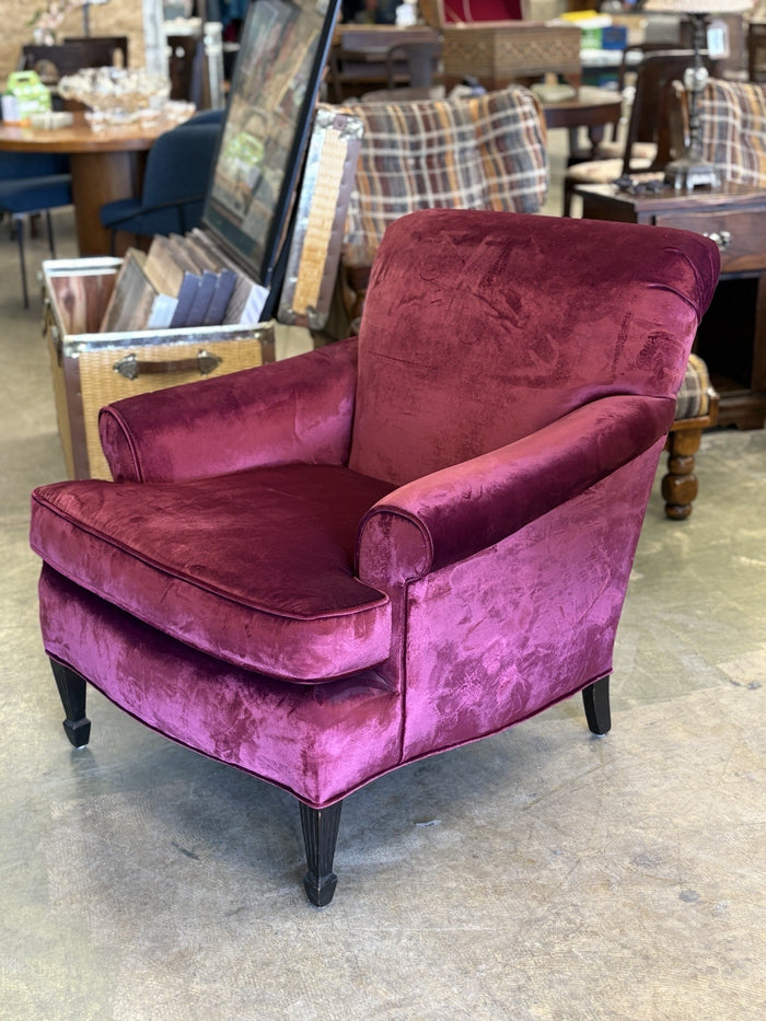 Red Velvet Arm Chair