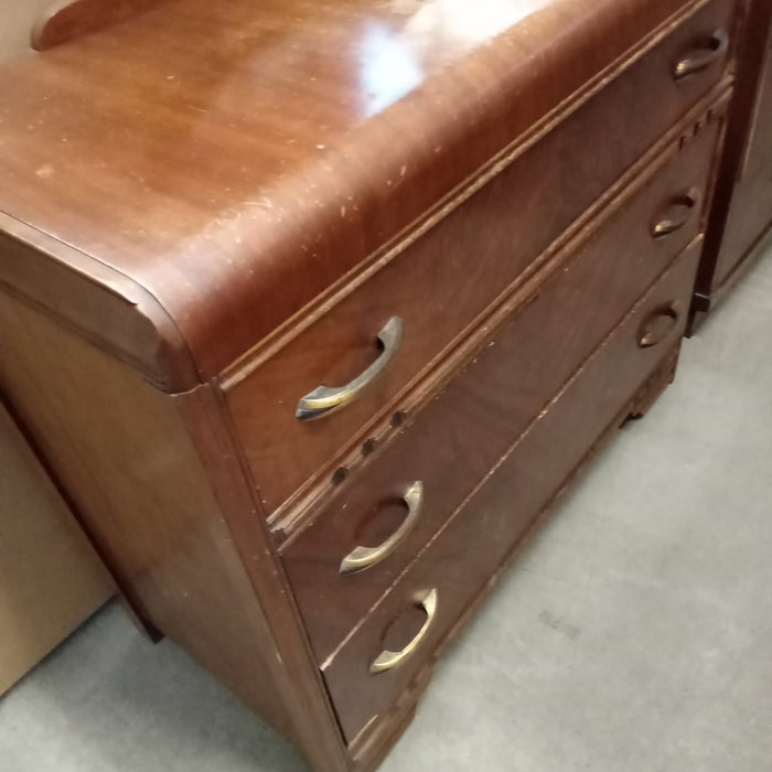 40"W 3-Drawer Art Deco Style Dresser with Mirror