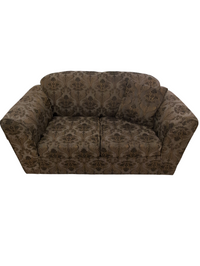 Muted Olive Green Damask Pattern Woven Fabric Loveseat Sofa #ES2