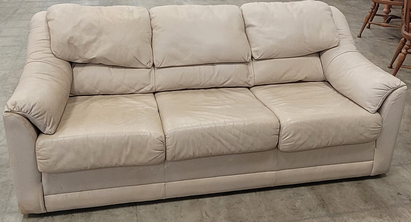Cream-Colored Leather sofa