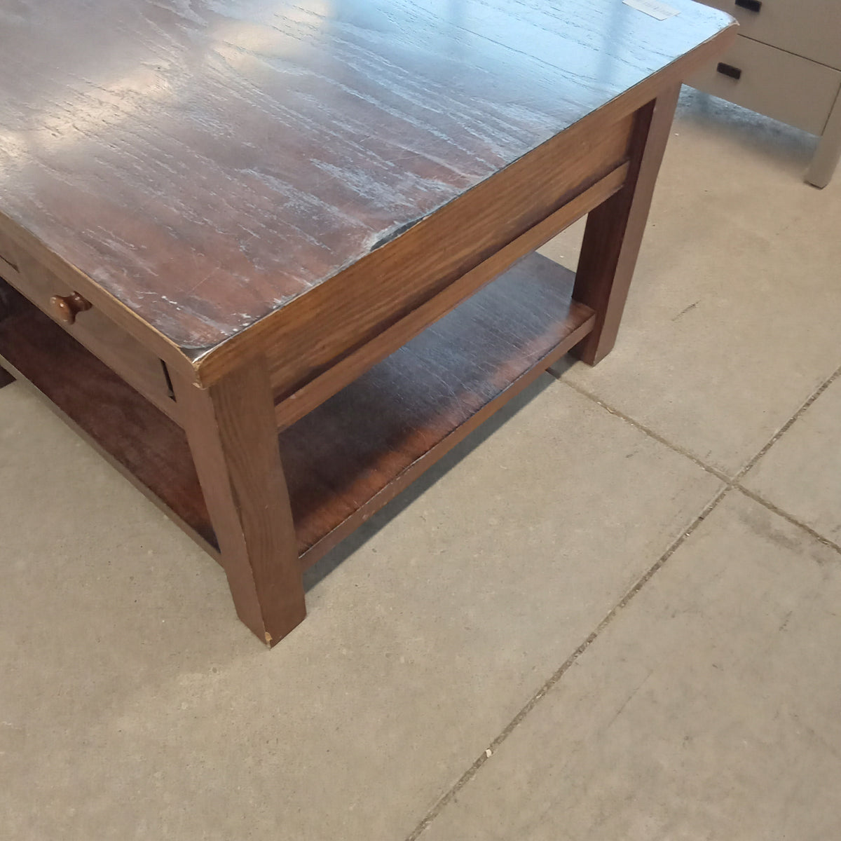 50"W Rustic Coffee Table with Four Drawers