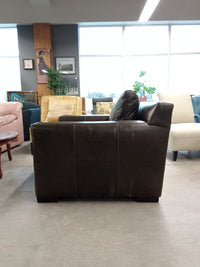 41"W Brown Leatherette Armchair