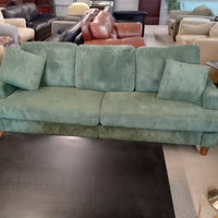 86"W Sofa in Green Corduroy