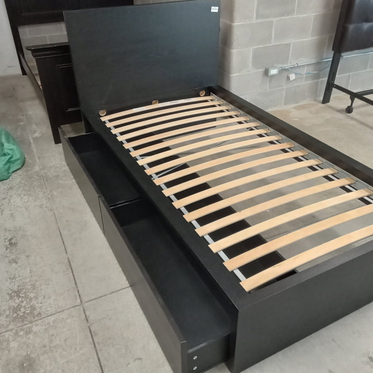 44"W Bed Frame - Twin with Storage