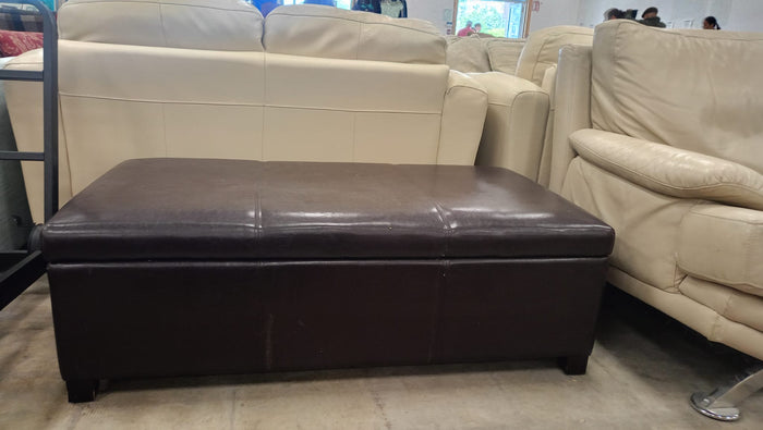 Rectangular Faux Leather Ottoman Storage