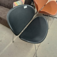 30"W Leather Accent Chair - Black