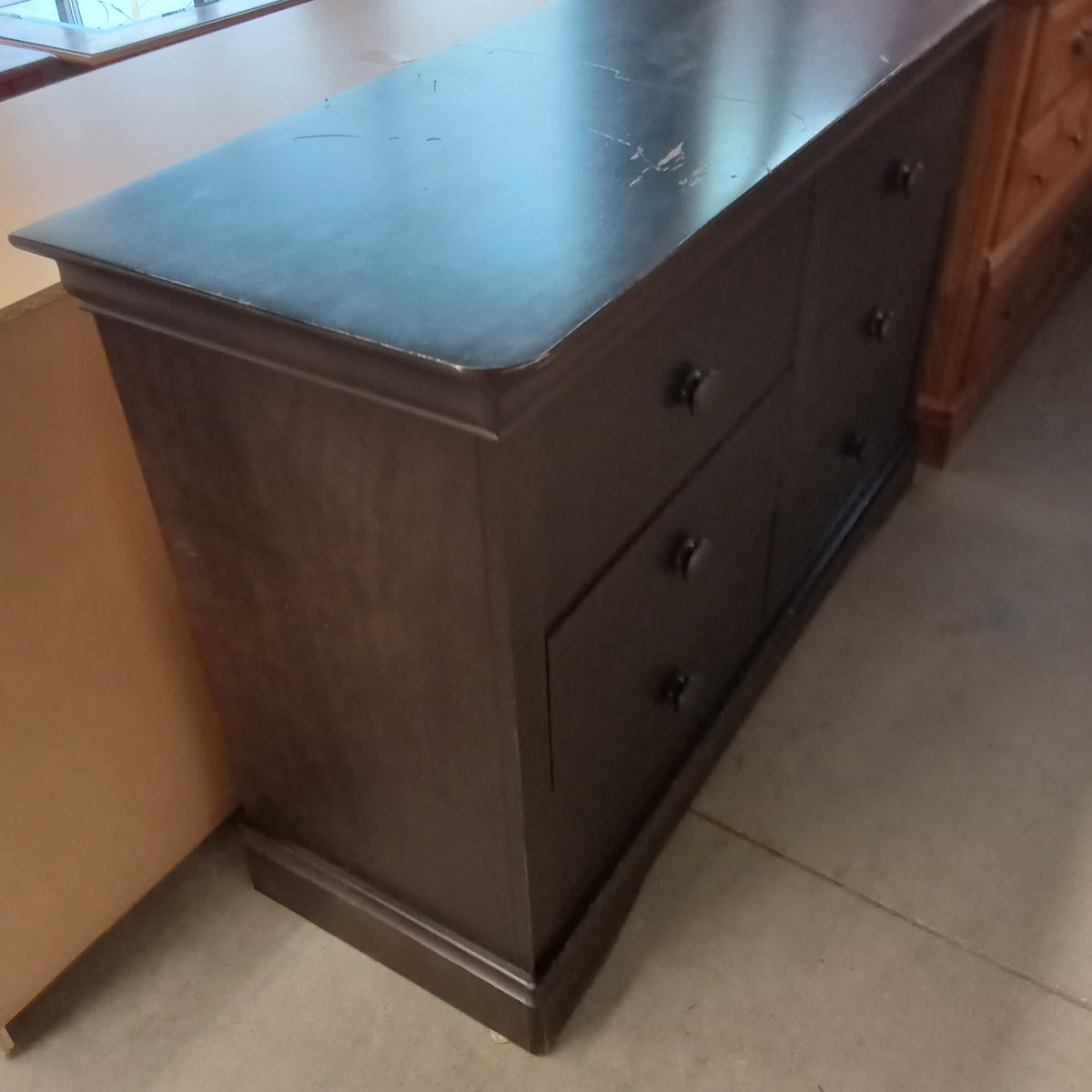 52"W 6-Drawer Dresser in Dark Wood