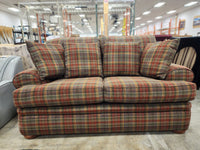 Country Style Plaid Upholstered Loveseat