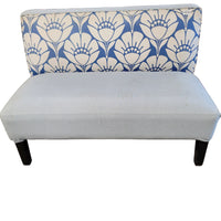 50"W 2-Seat Sofa in Blue and White