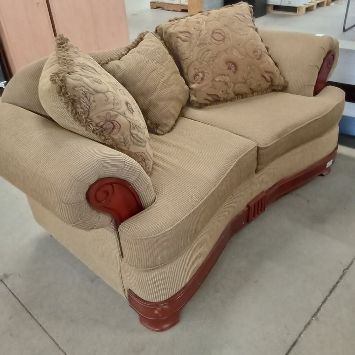 69"W Khaki Love Seat