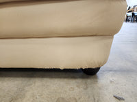 Plush Cream Faux Leather loveseat