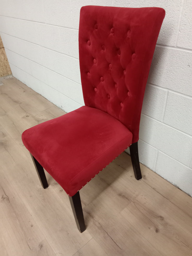 19"W Accent Chair in Red Velour