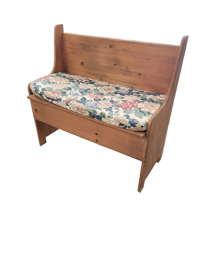Small Pine Entryway Bench With Storage