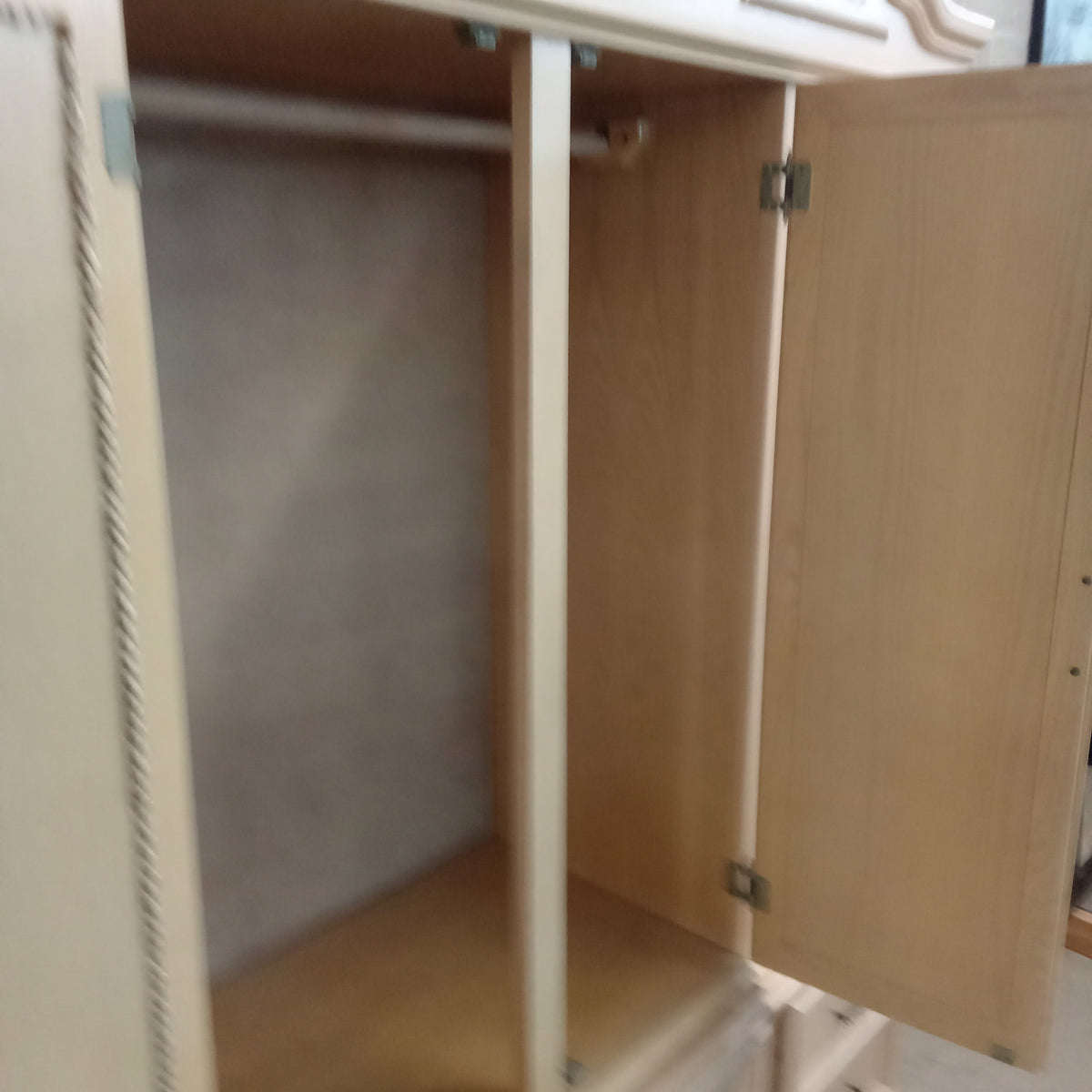 60"W Three Cupboard with Six Drawer Armoire