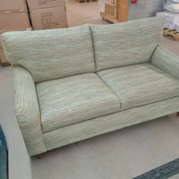 63"W Love Seat in Pin Stiped Fabric