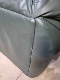 Green Leather love seat Couch