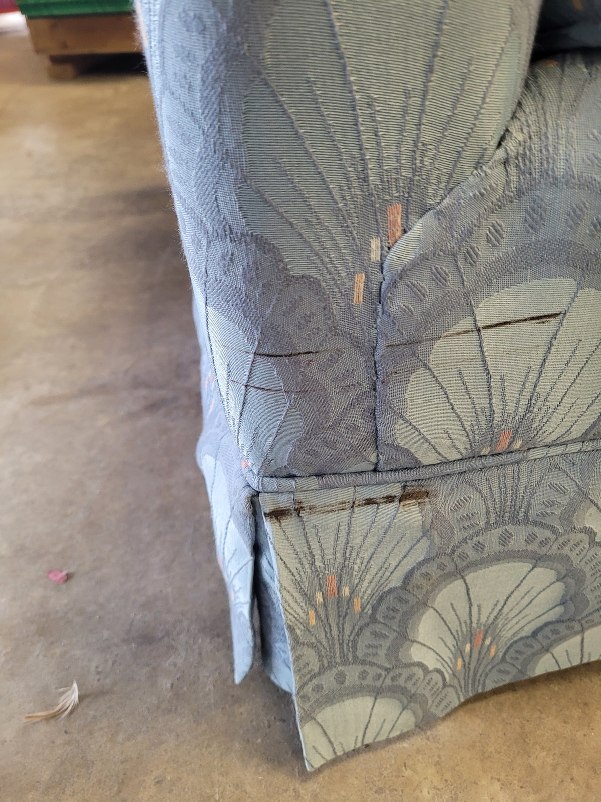 Vintage Light Blue Patterned Sofa
