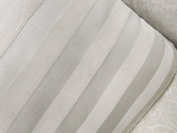 Light Cream Floral Loveseat with 2 Striped Cushions