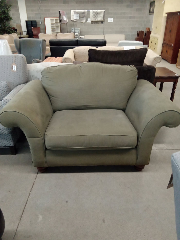43.5"W Green Fabric Armchair
