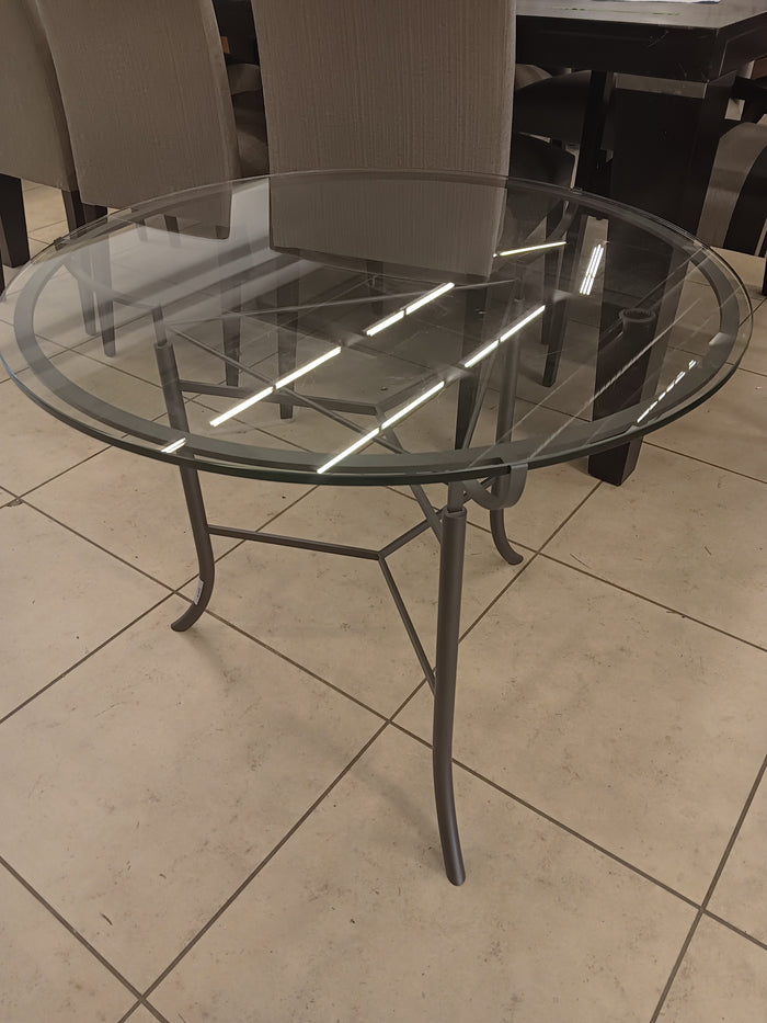 Round Tempered Glass Accent Table