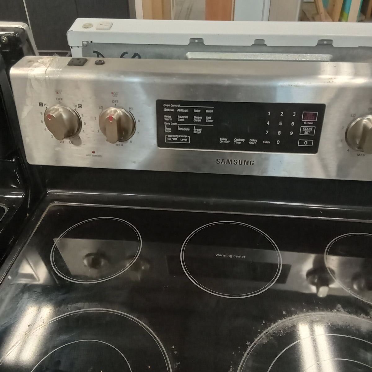 30"W Black and Stainless 4-Burner Flat Top Electric Stove