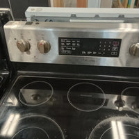 30"W Black and Stainless 4-Burner Flat Top Electric Stove