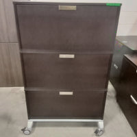 33.5"W 3-Drawer Filing Cabinet on Wheels