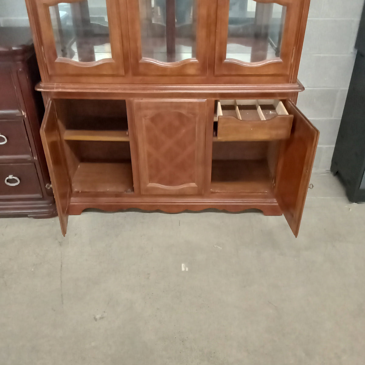 52"W 1-Piece China Cabinet with Glass Doors