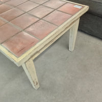44"W Distressed Look Coffee Table with Tile Top